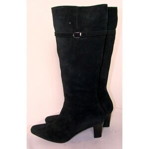 LA CANADIENNE Womens Tall Black Suede Boots Size 10M    DB2